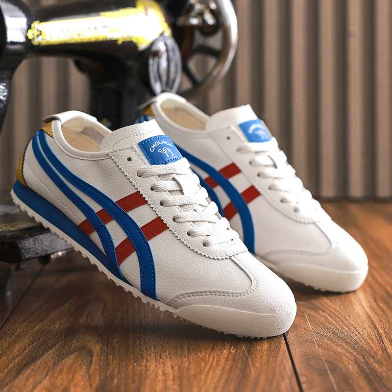 【爆款热卖】时尚百搭虎冢阿甘鞋透气皮面软底休闲低帮德训情侣鞋