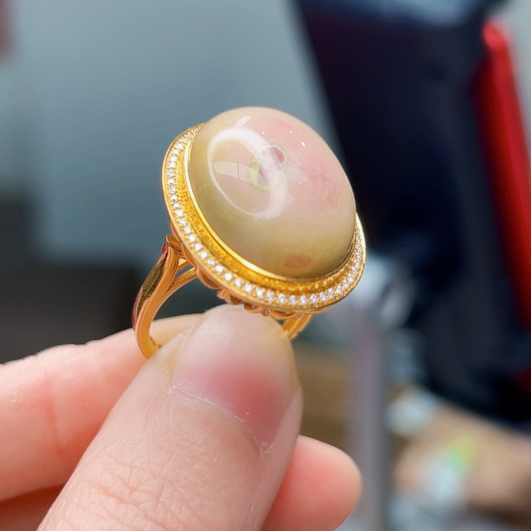 绿松石珠宝奇石18K金镶嵌