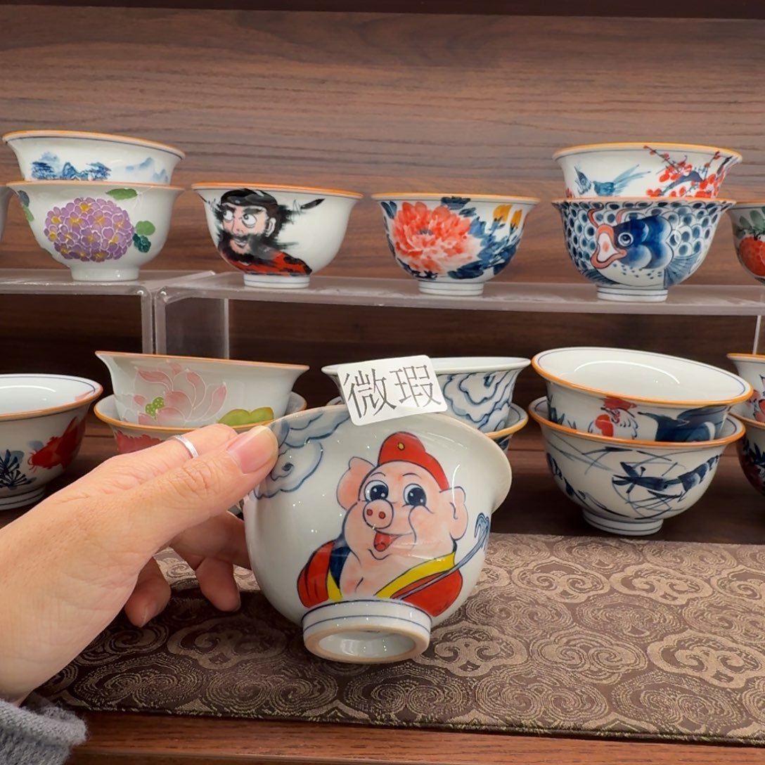 釉下彩纯手绘微瑕