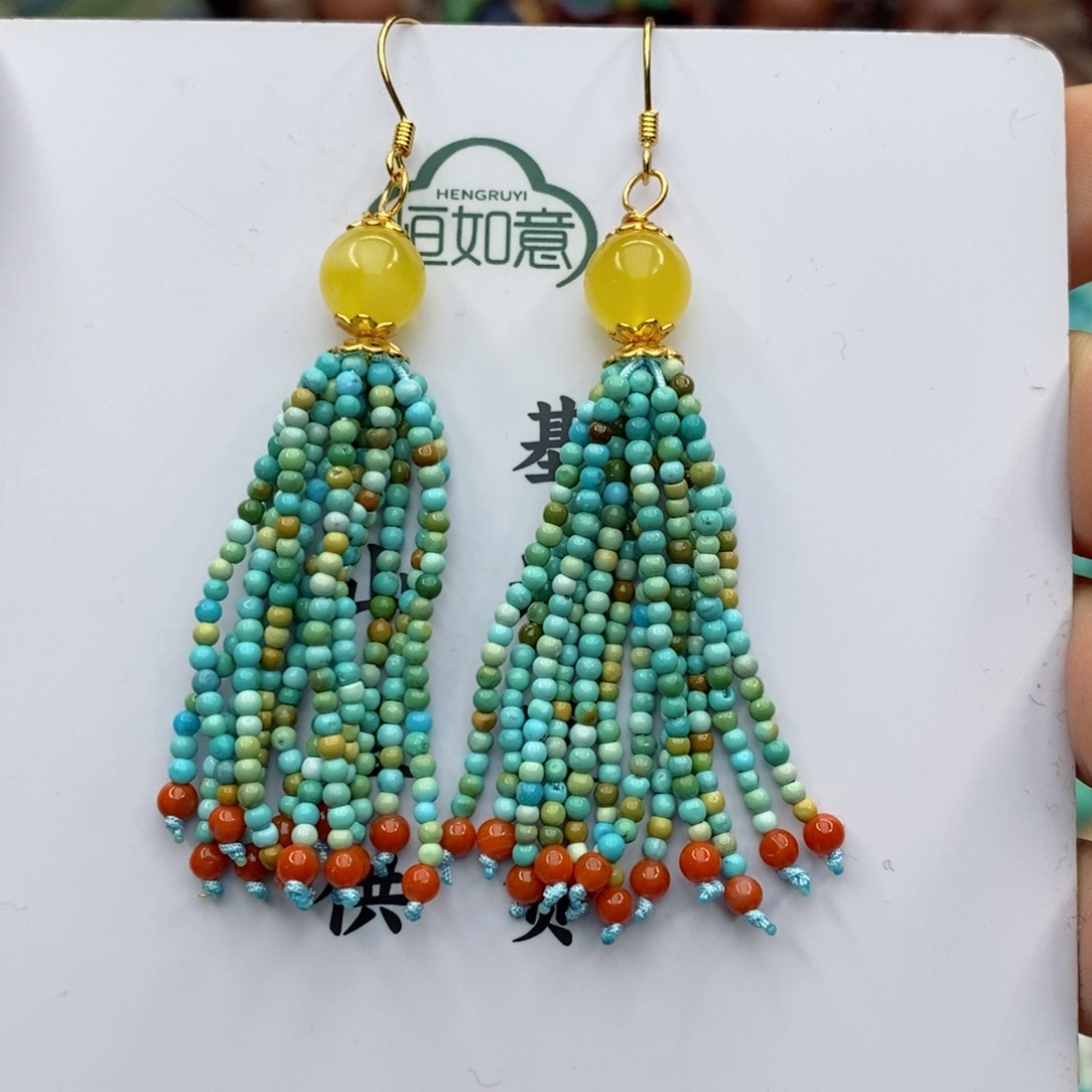 绿松石珠宝奇石银S925镶嵌