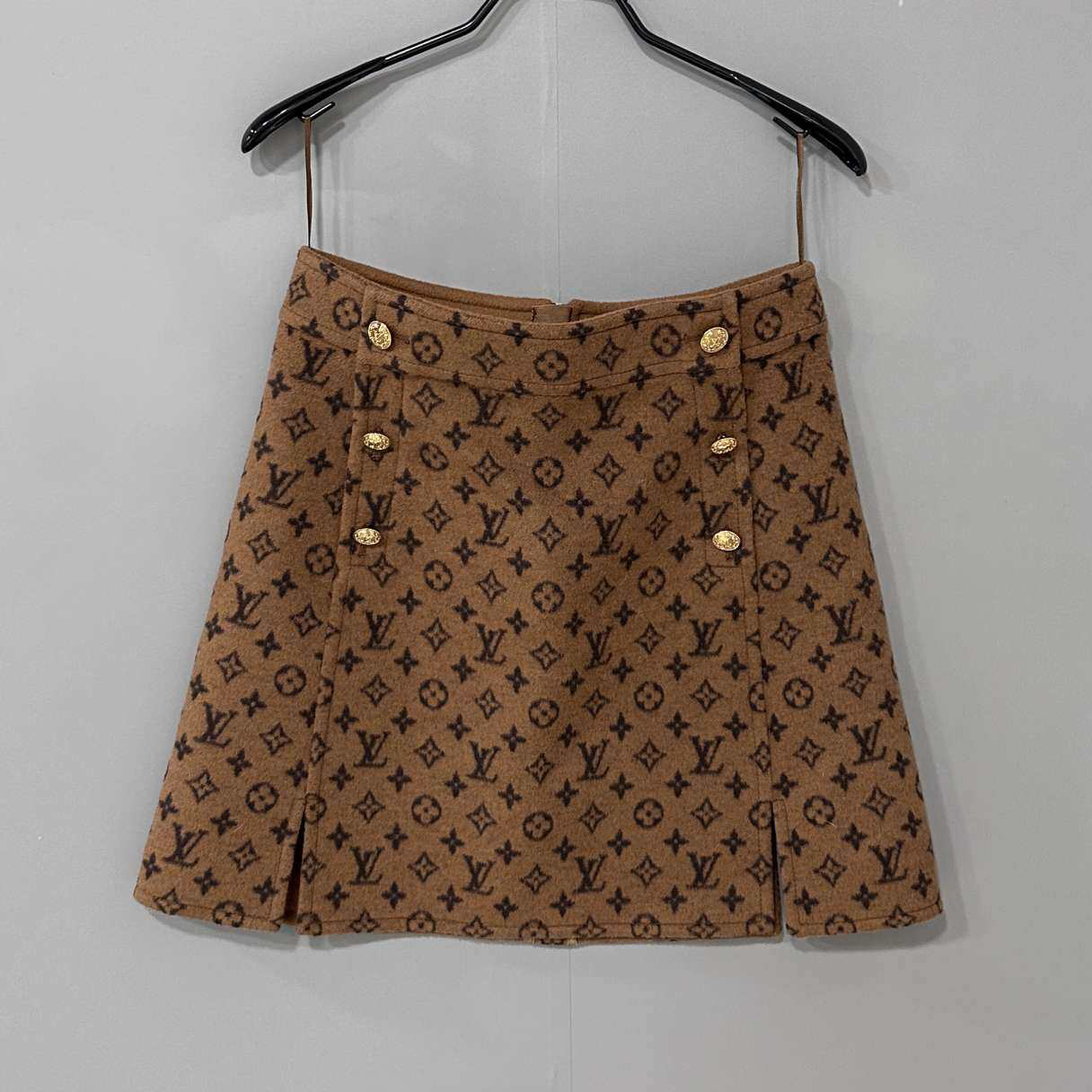 99新 LouisVuitton/路易威登 焦糖色满印短裙/34码/39649