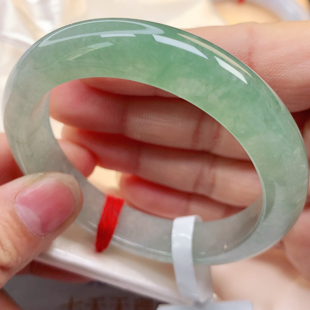 未镶嵌手镯翡翠天然A货翡翠冰绿透116号