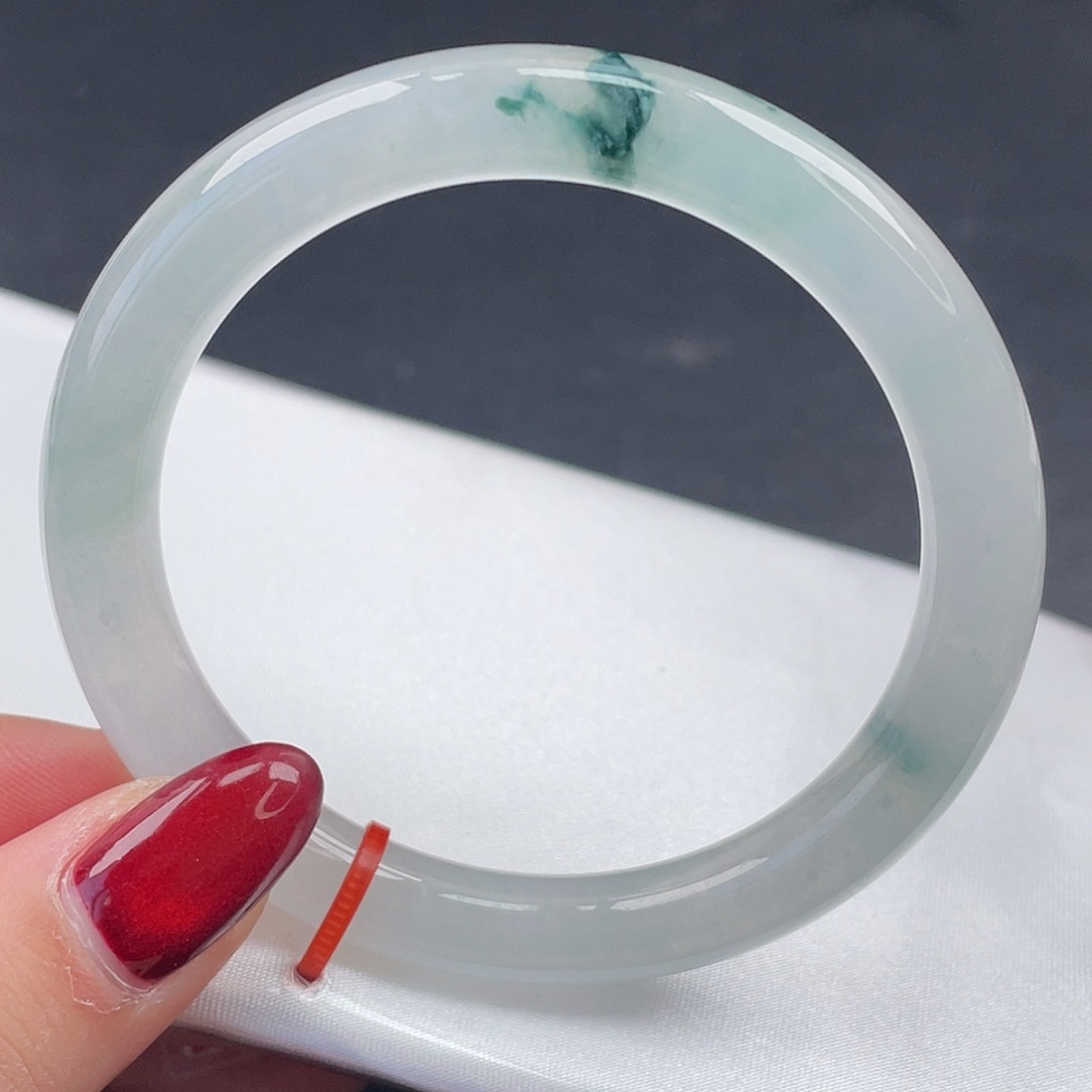 翡翠未镶嵌手镯55圆条