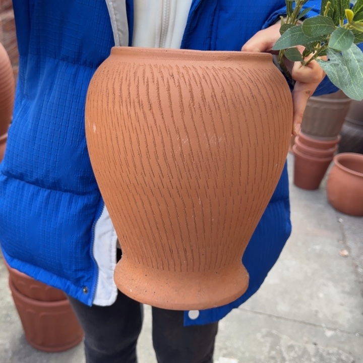 紫砂花盆口18高30宜兴紫砂瑕疵