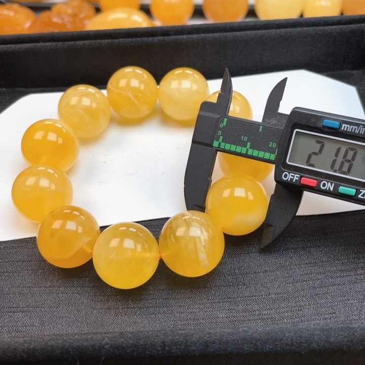 蜜蜡裸石未镶嵌蜜蜡手串重60克
