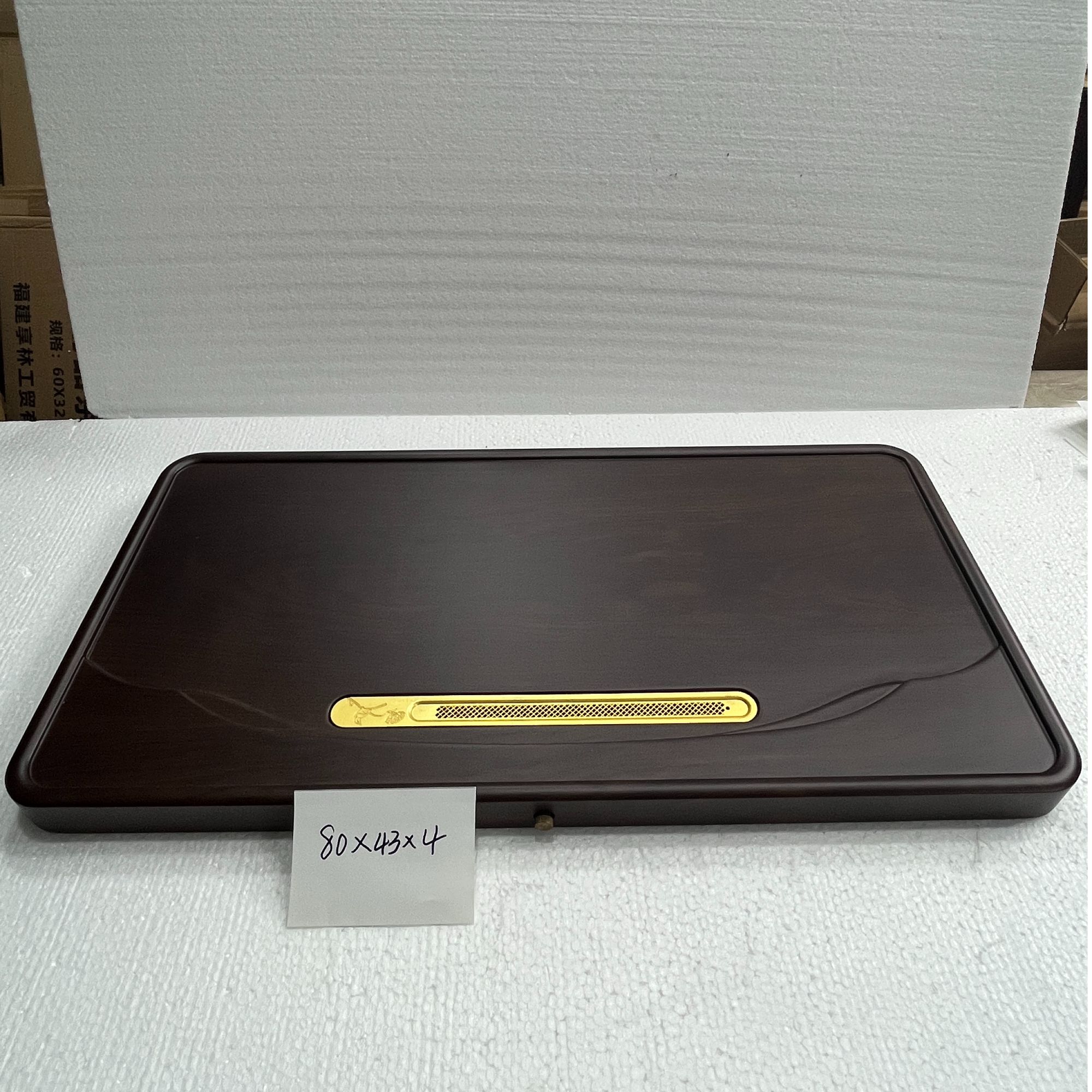 【尺寸80*43*4cm】海鸥线大平板带合金条实木茶盘