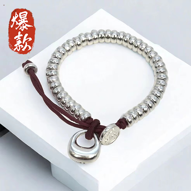 足银手链 999.9【专柜版】35克2026年新款红盘缠情侣编织时尚+ 礼盒