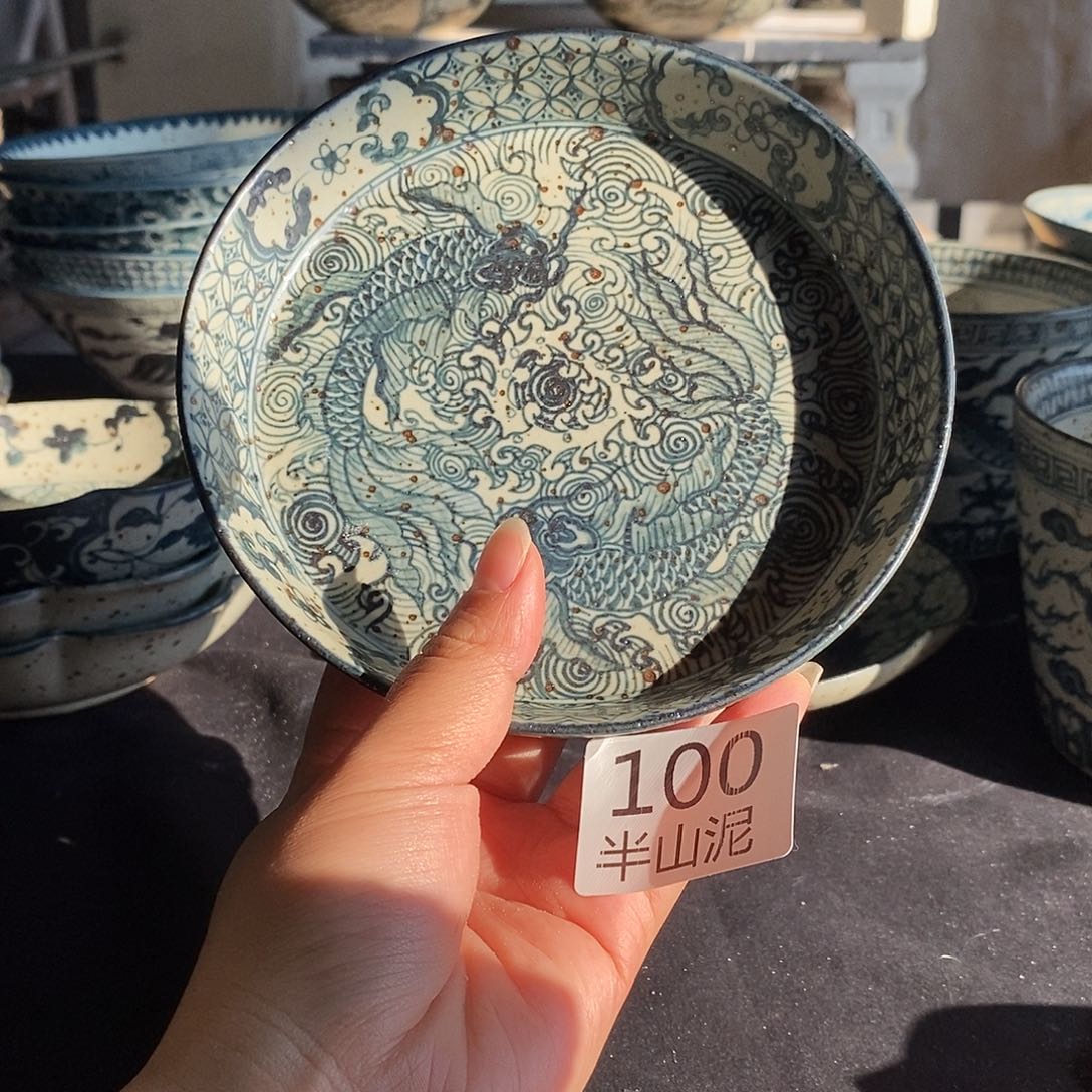 陶手工手绘青花高温陶瓷