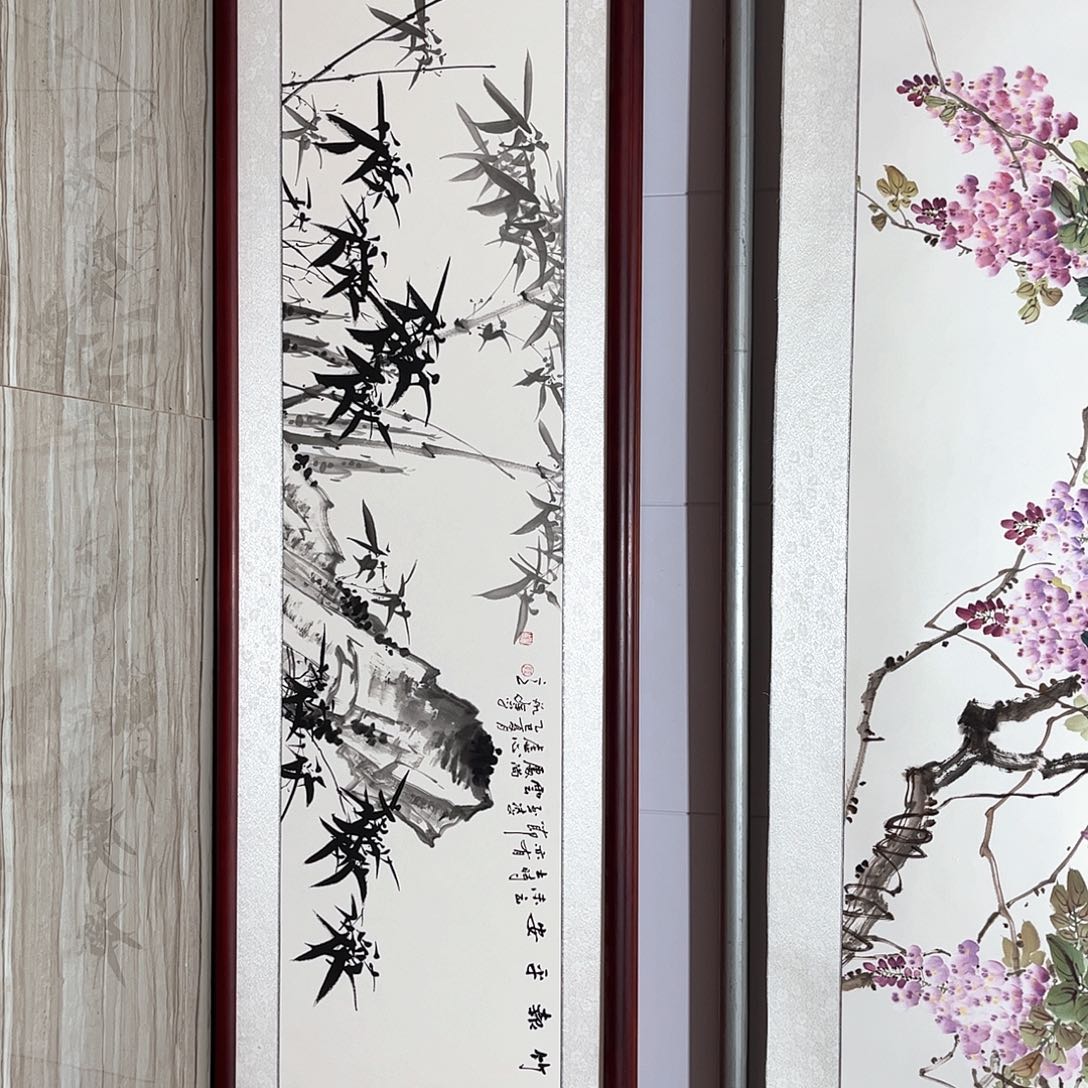 国画书画作品带框163×48