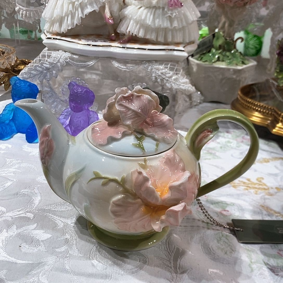 摆件0115高温瓷鸢尾花花壶