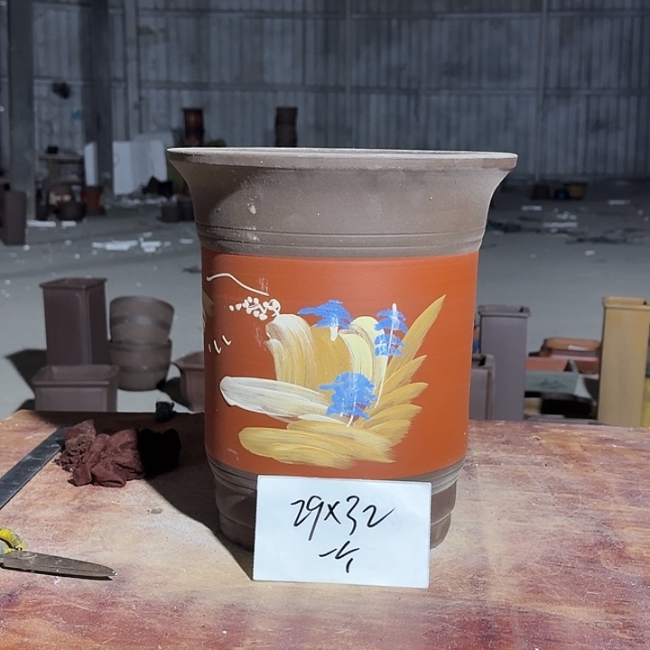 紫砂花盆手工制作