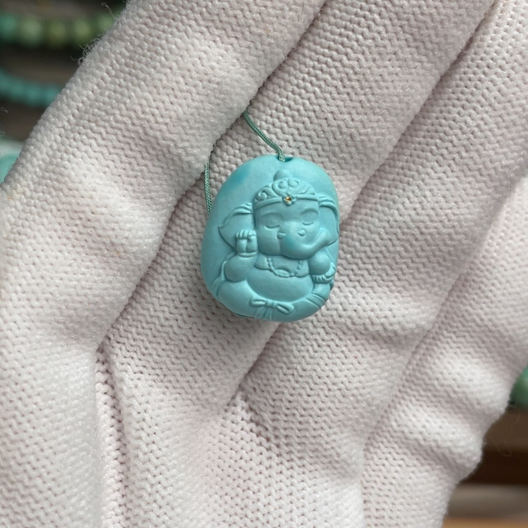 绿松石未镶嵌象宝牌子4