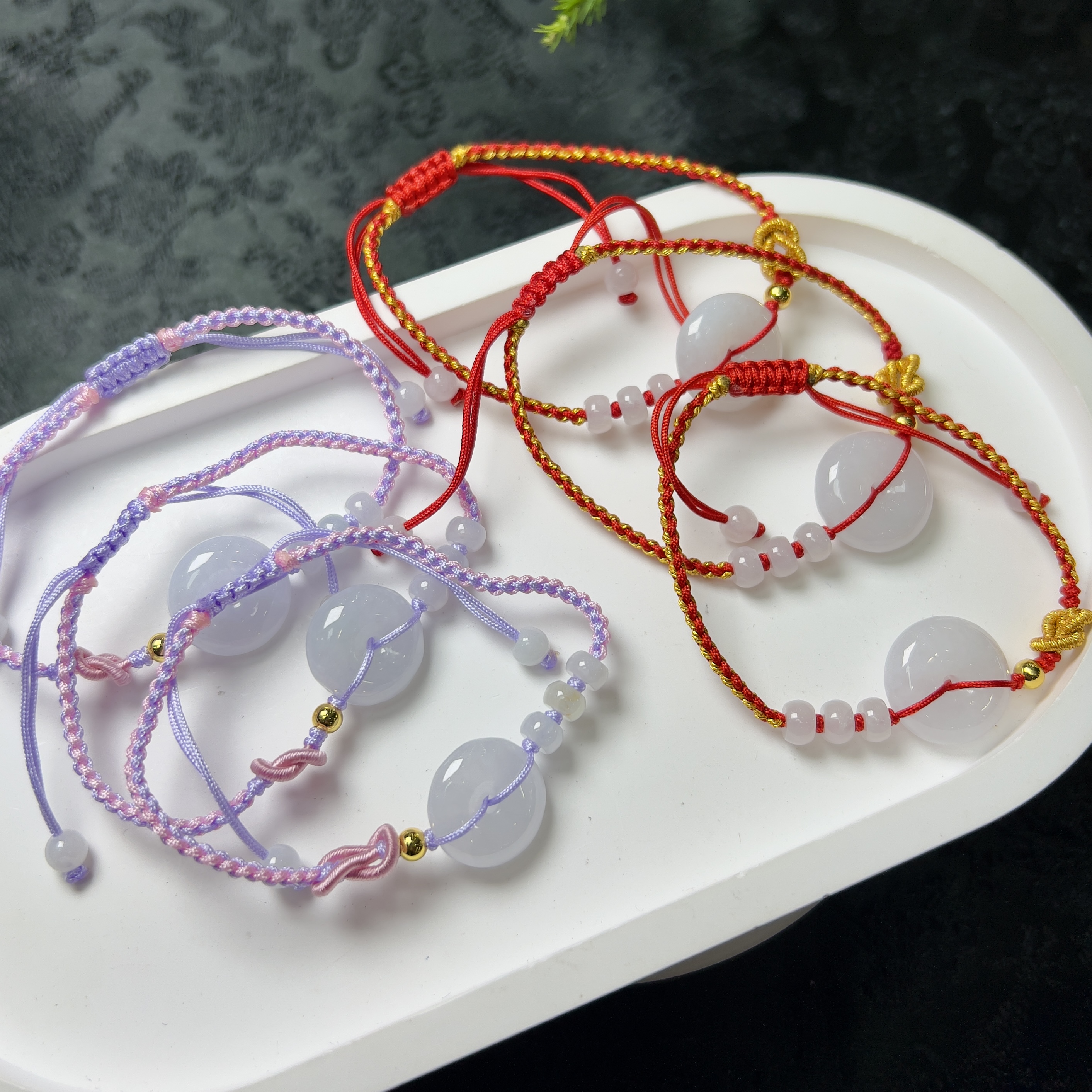 YM1458 平安扣手绳 天然缅甸A货翡翠多样性发一件