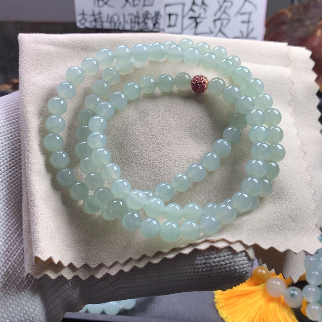 定制翡翠未镶嵌卡7.8 90粒