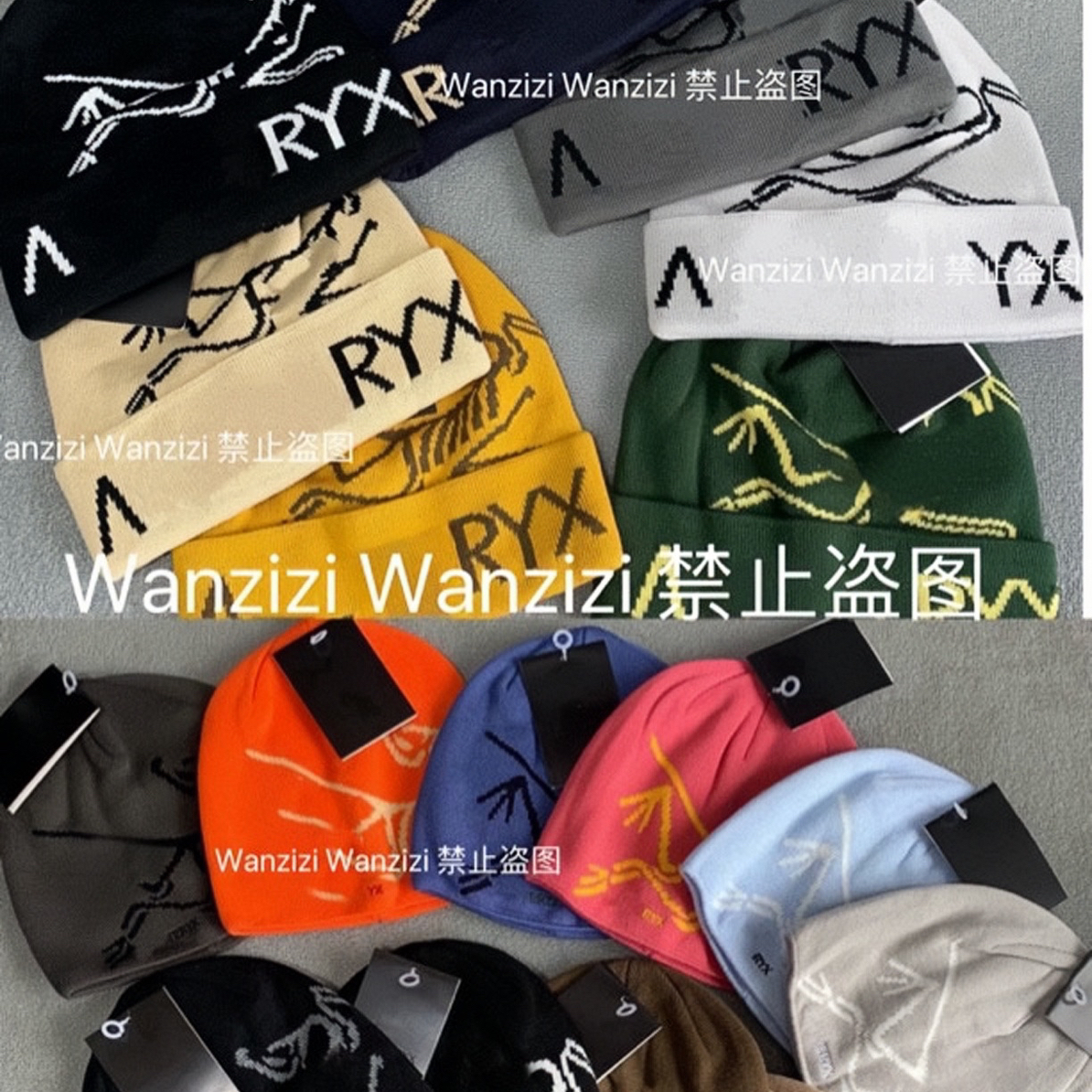 提花针织帽正确字母#百搭保暖大版加厚毛线帽个性 冷帽潮