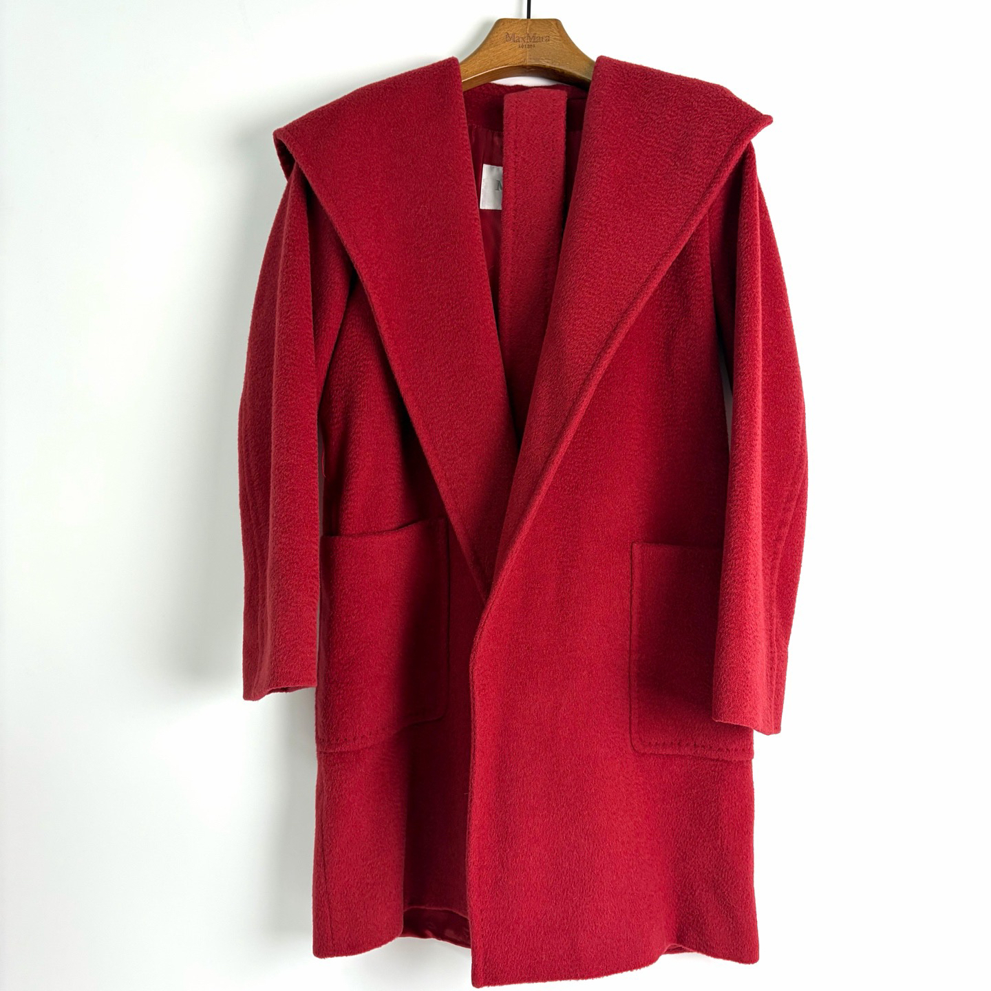 99新 MaxMara 38码Rialto红色骆驼绒浴袍大衣 99新 bz0670