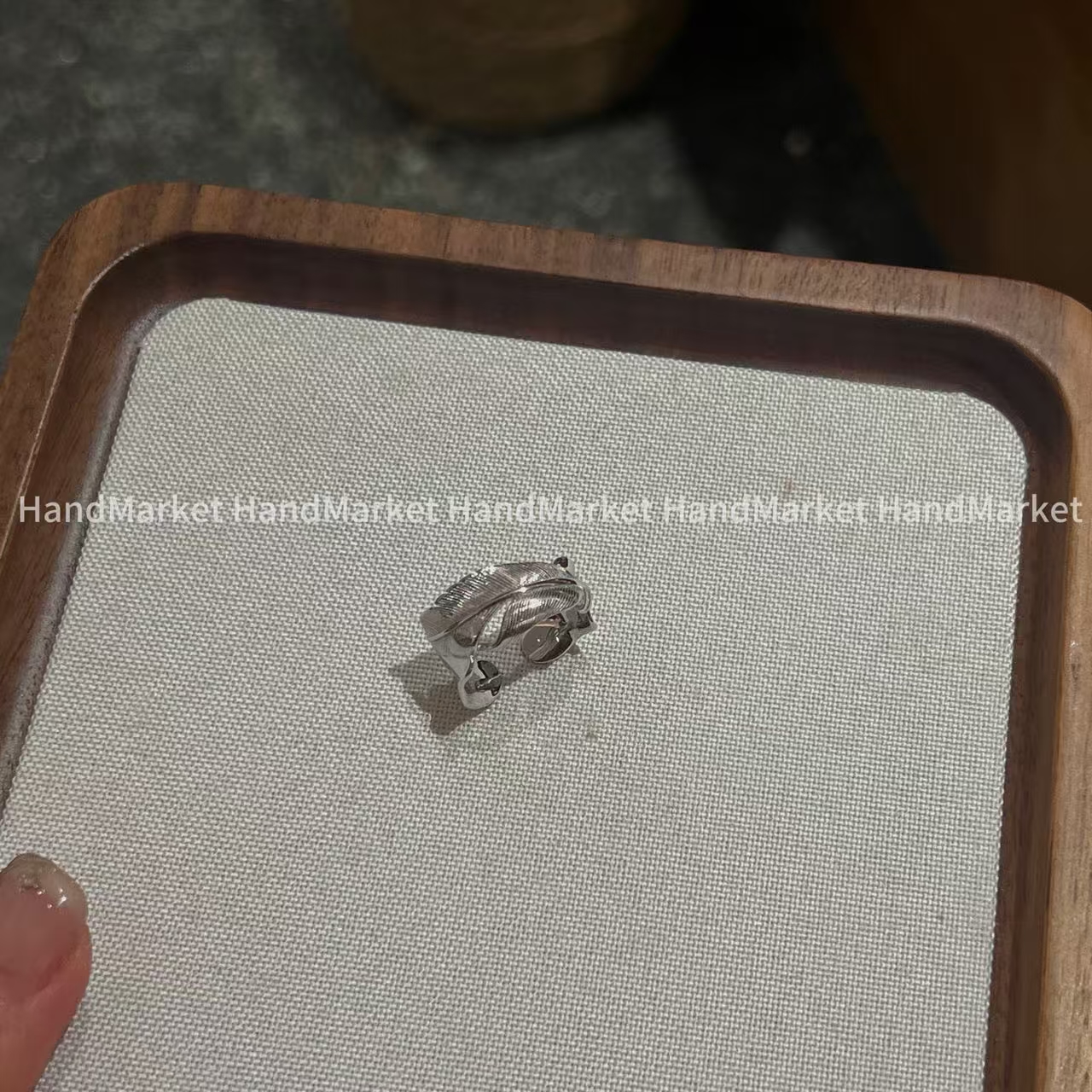 925银戒指 JIUJIU【羽毛】时尚百搭简约通勤羽毛开口戒指1010