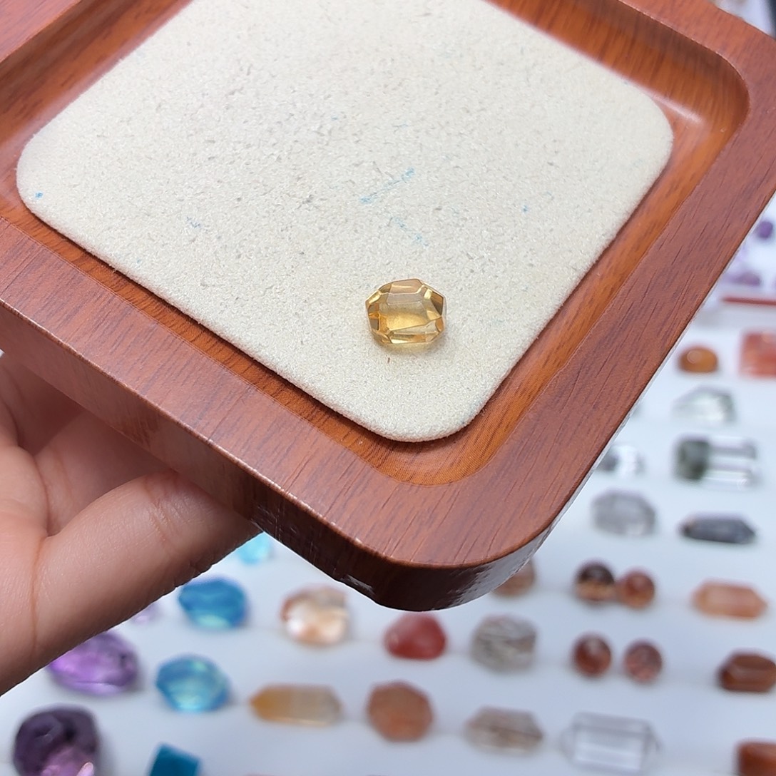 水晶珠宝半成品银S925镶嵌黄水随型打孔定制不退换