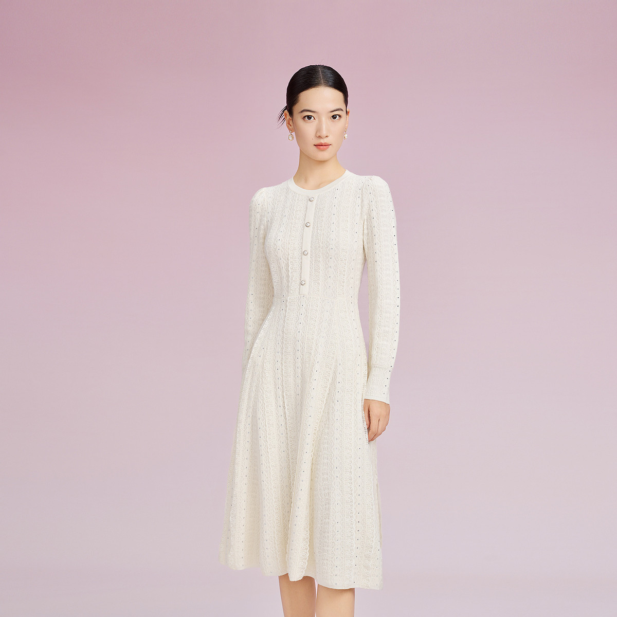 【晨粉专享价】拉珂蒂秋冬高级感法式优雅连衣裙长袖显瘦连衣裙