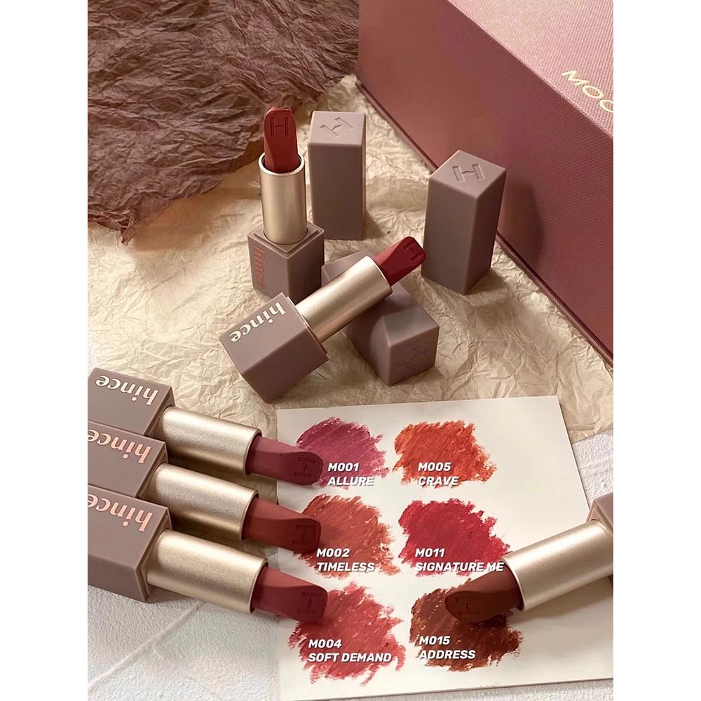 本土直采【现货】韩国HINCE/蕙思丝绒哑光雾面口红玫瑰奶茶豆沙色低