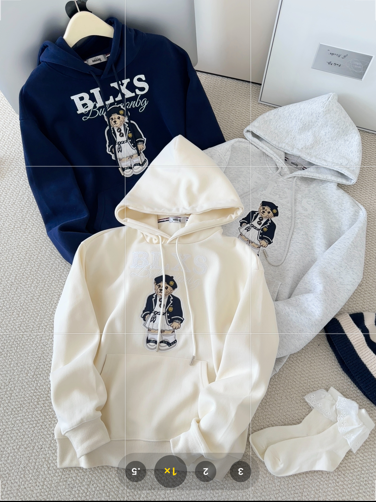 【清货】2025新款眼镜小熊女装秋季卫衣连帽款88002