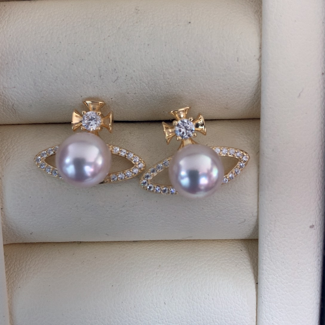 海水珍珠耳饰银S925镶嵌