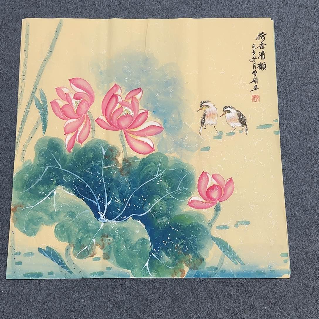 国画尺寸70X70手绘作品