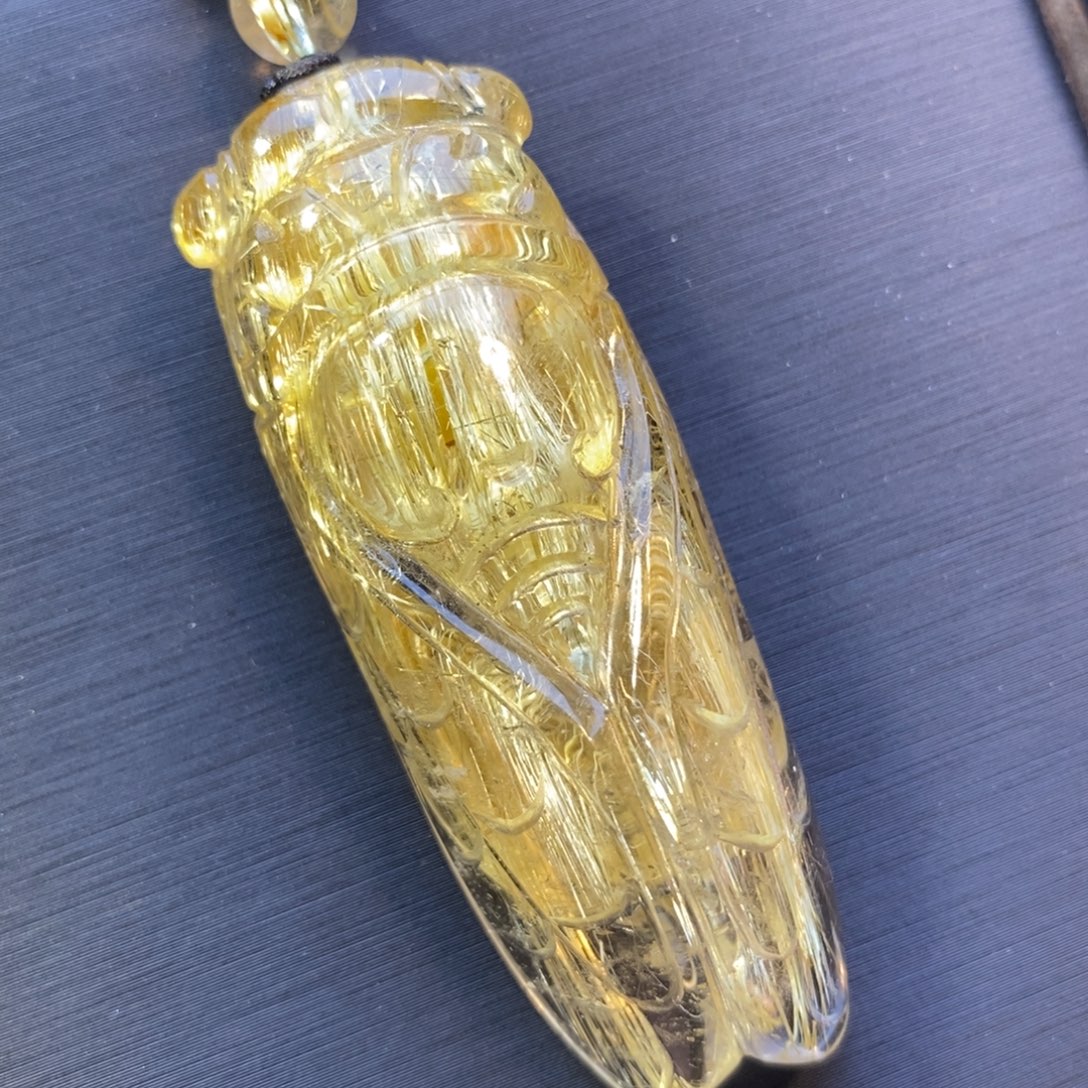 水晶颈饰未镶嵌钛晶知了