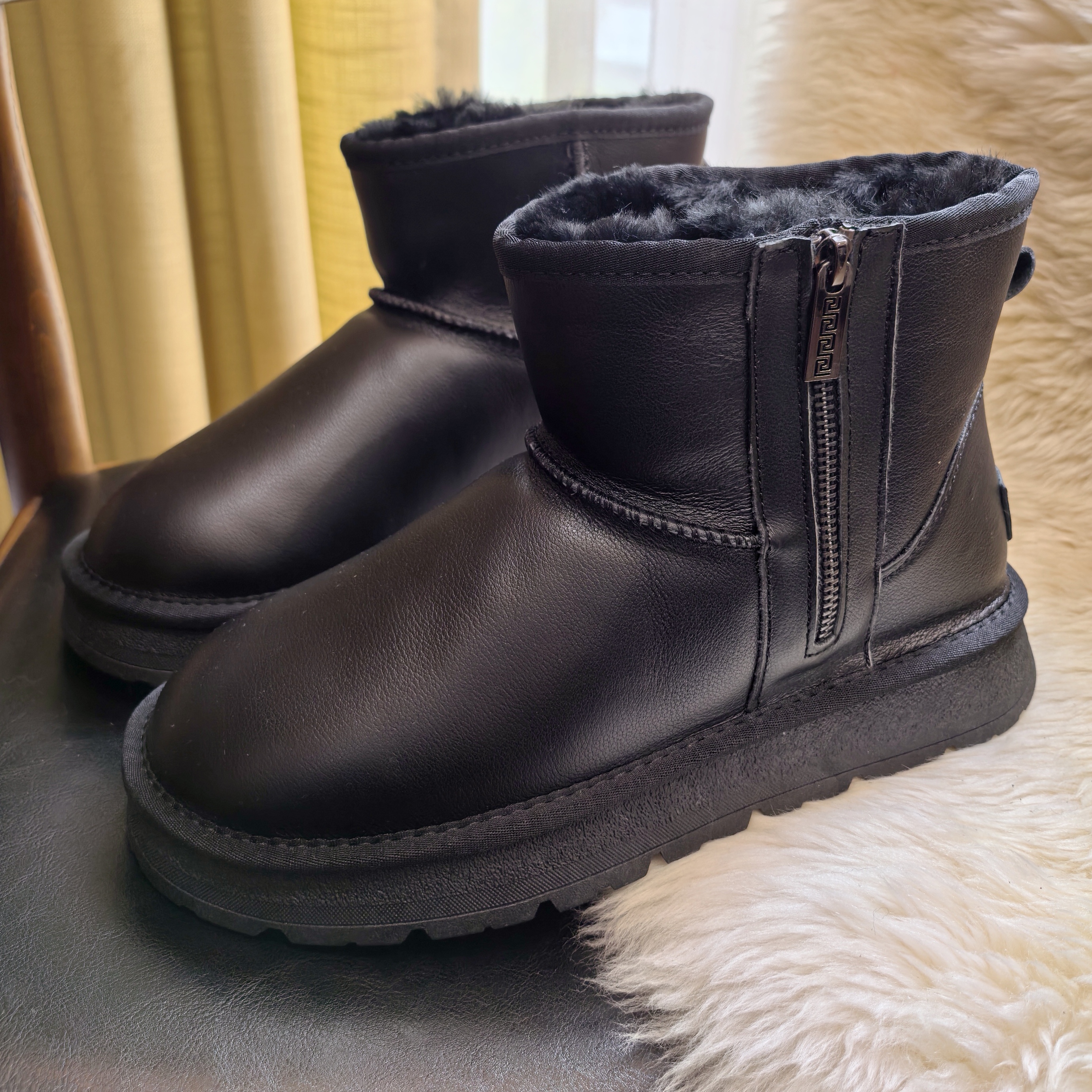 男士保暖雪地靴防滑防水时尚雪地靴加绒加厚真皮大棉靴KS5854-1