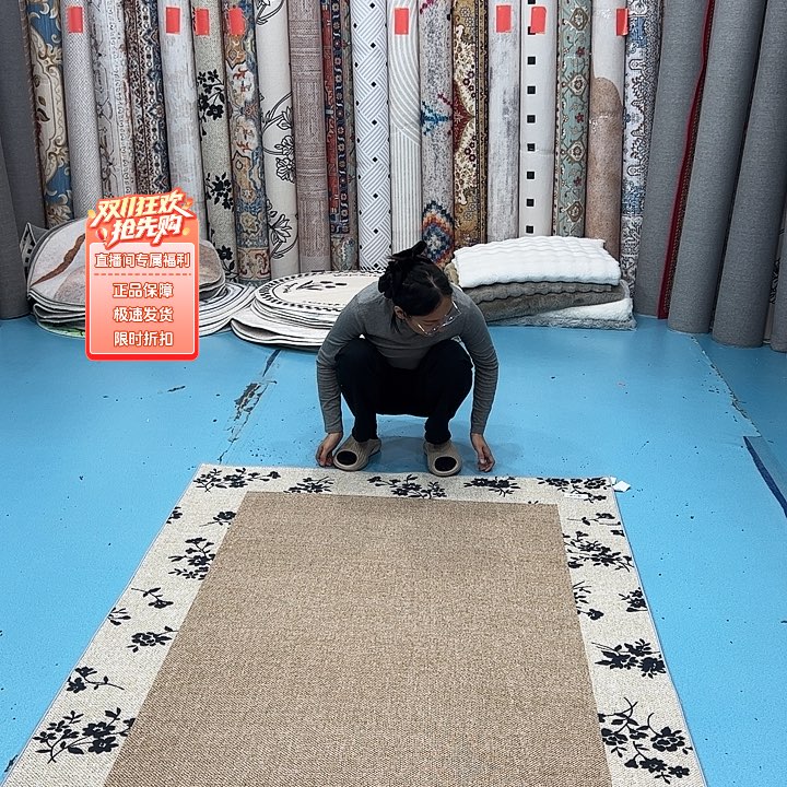 混纺140×198尺寸误差±1-3cm棉布底亚麻编织微瑕特价