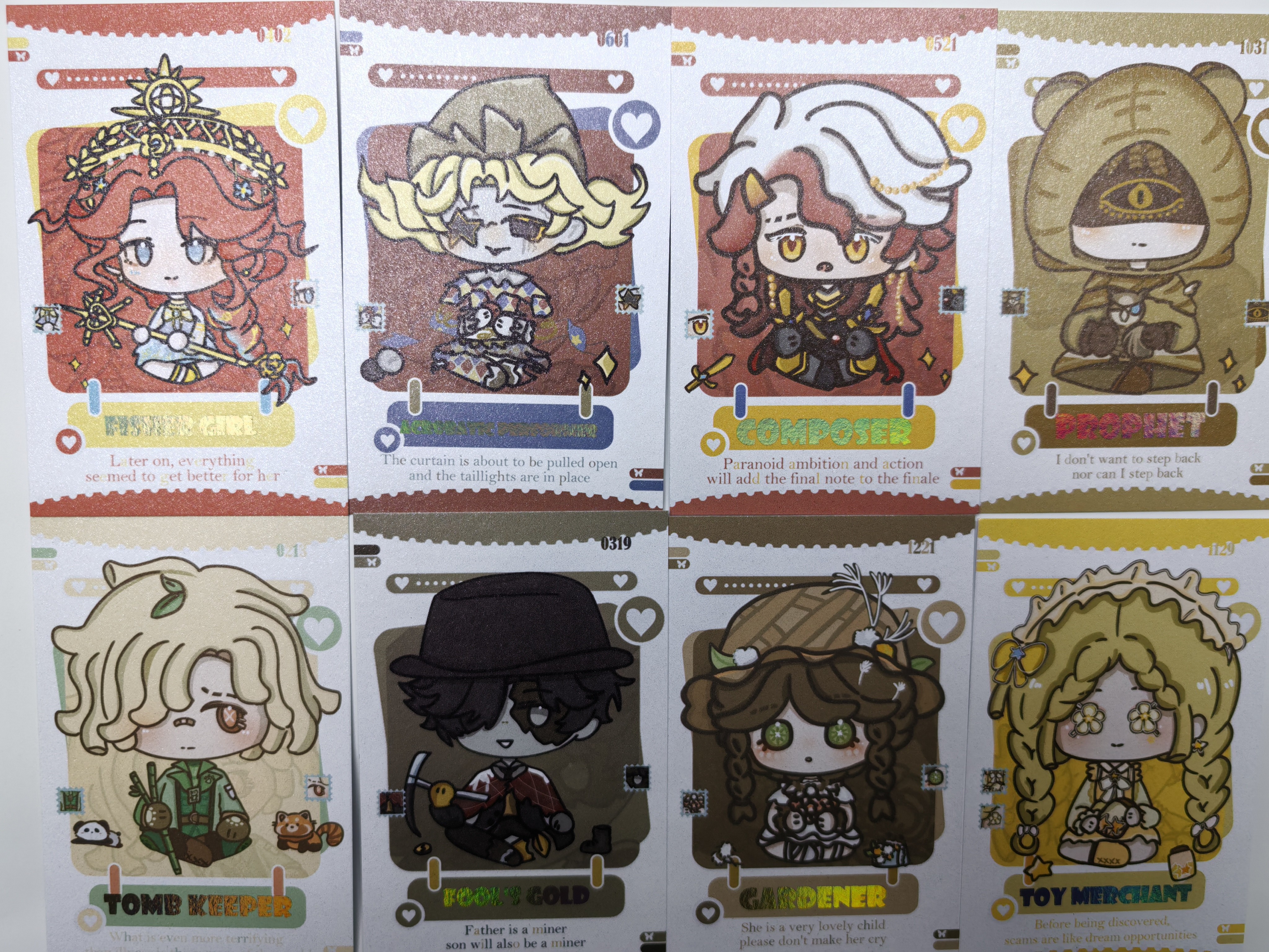 同人第五人格坐坐，烫金拍立得盲盒代拆