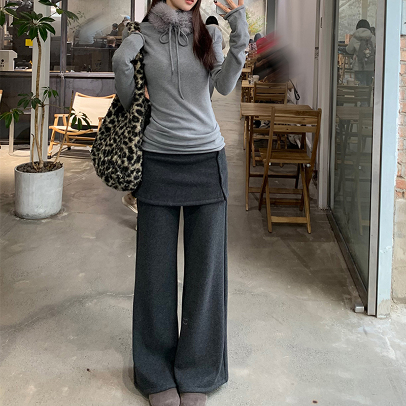 【七颗虾滑】修身基础显瘦花灰色巨舒服T恤254T4630