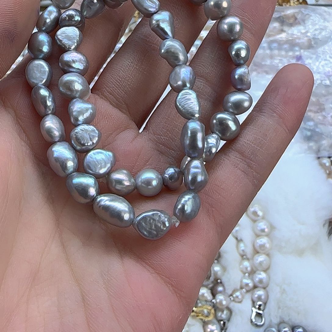 银S925镶嵌项链定制716淡水珍珠