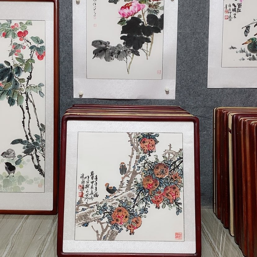 【闪购商品】国画书画作品带框65×65厘米