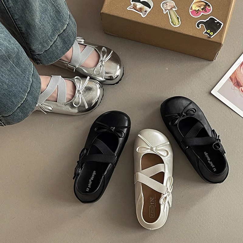【伯爵少女】浅口仙女风休闲风蝴蝶结单鞋平底小众欧若智性风88130