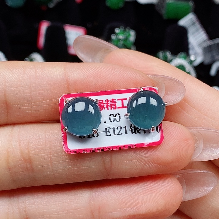 翡翠耳饰未镶嵌耳钉