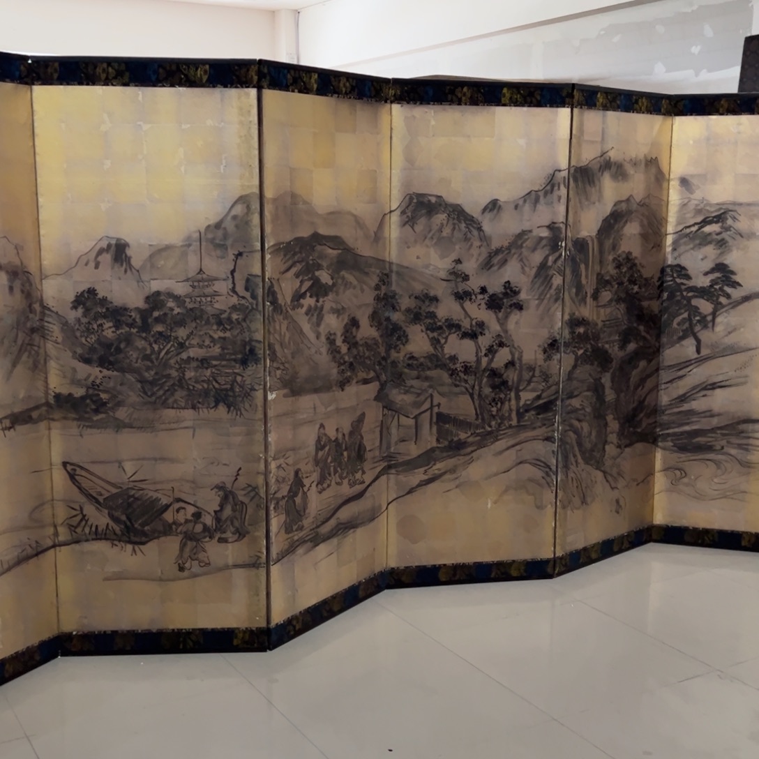 绘画屏风框画茶空间设计