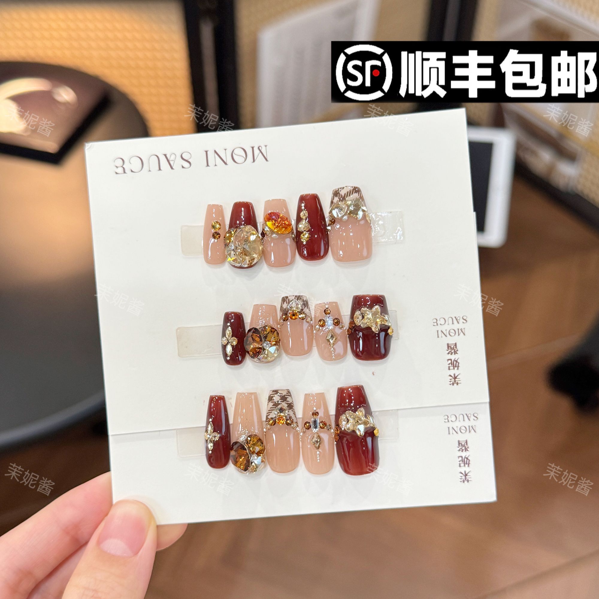 【苏格兰·高定施华洛】moni sauce茉妮酱设计穿戴甲高级手工流行ins