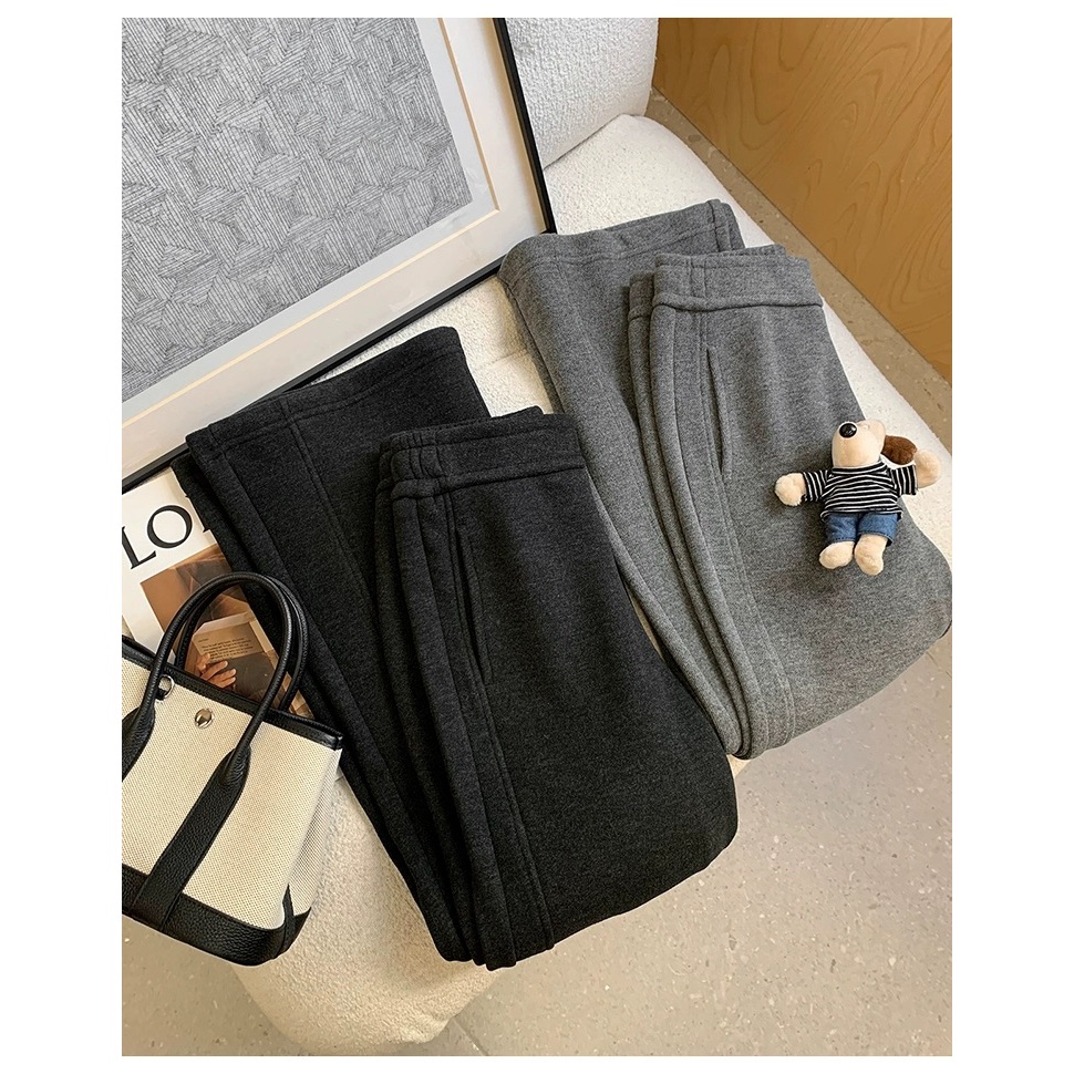 新款气质加绒休闲简约阔腿休闲裤K1180