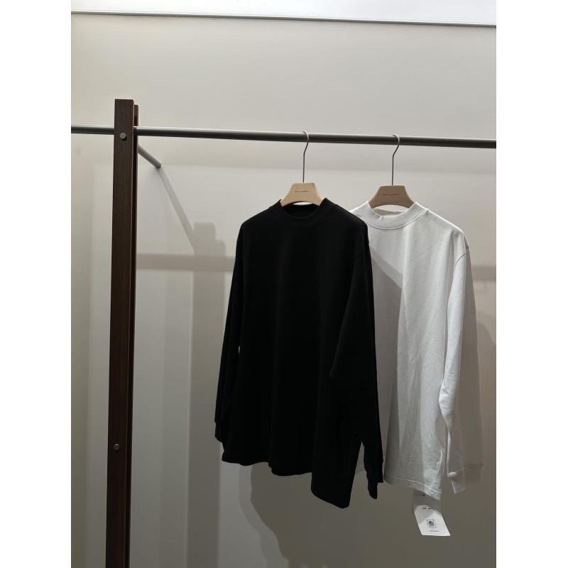 两色高品宽螺纹扩版高捻棉净版长袖上衣 J25CX670