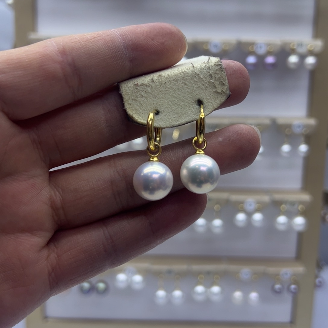 淡水珍珠耳饰银S925镶嵌