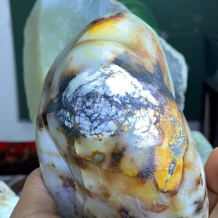 蛇纹石玉珠宝岫玉原石未镶嵌