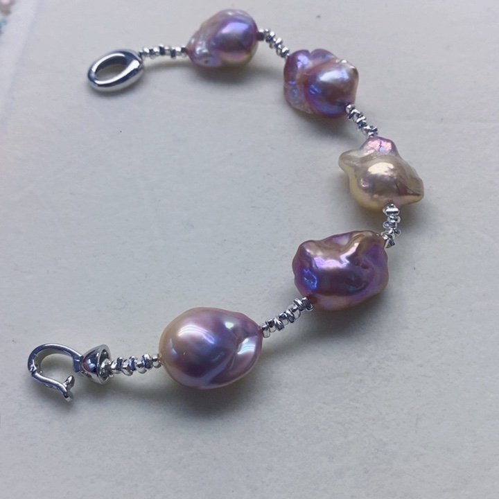 银S925镶嵌耳饰淡水珍珠