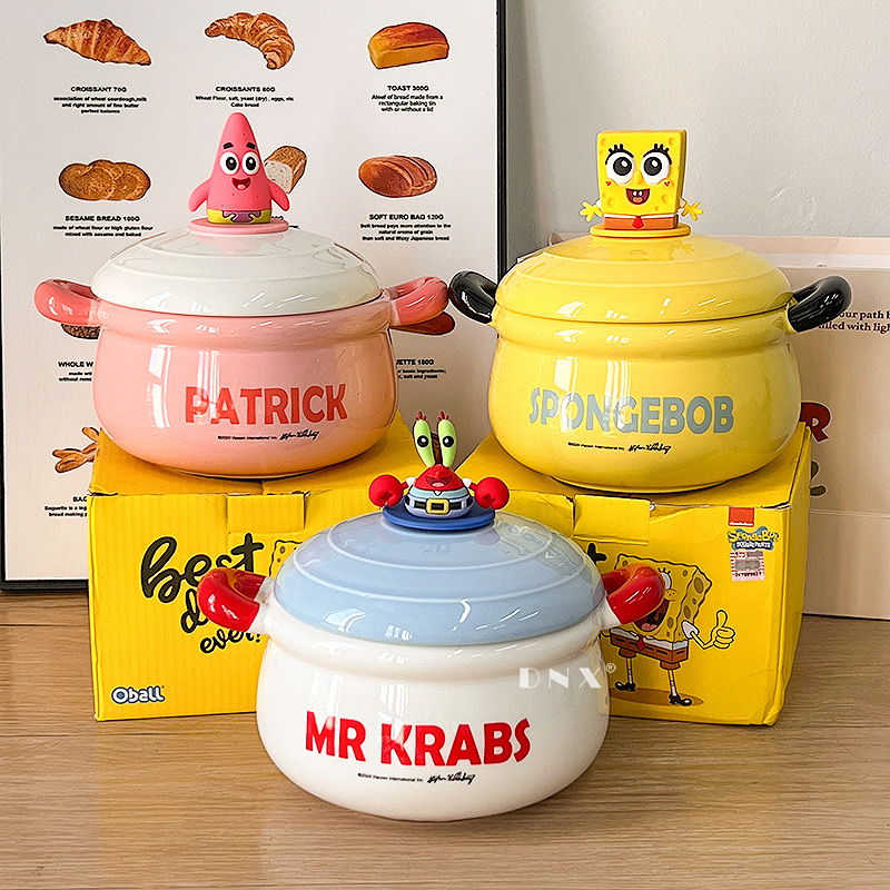 新疆包邮发货海绵宝宝派大星蟹老板泡面碗