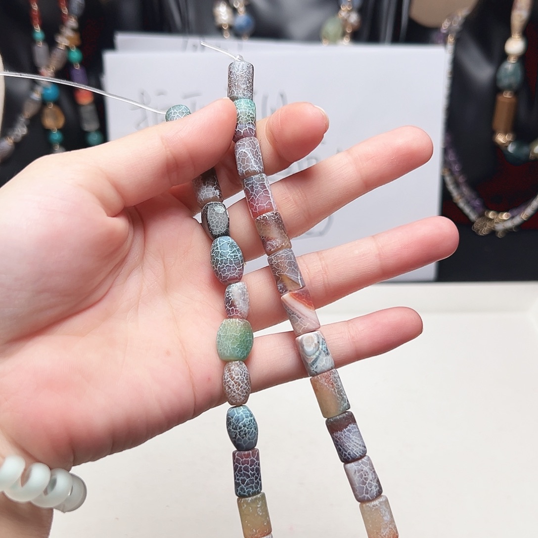 玛瑙/玉髓未镶嵌珠宝半成品t422 三拼药霜