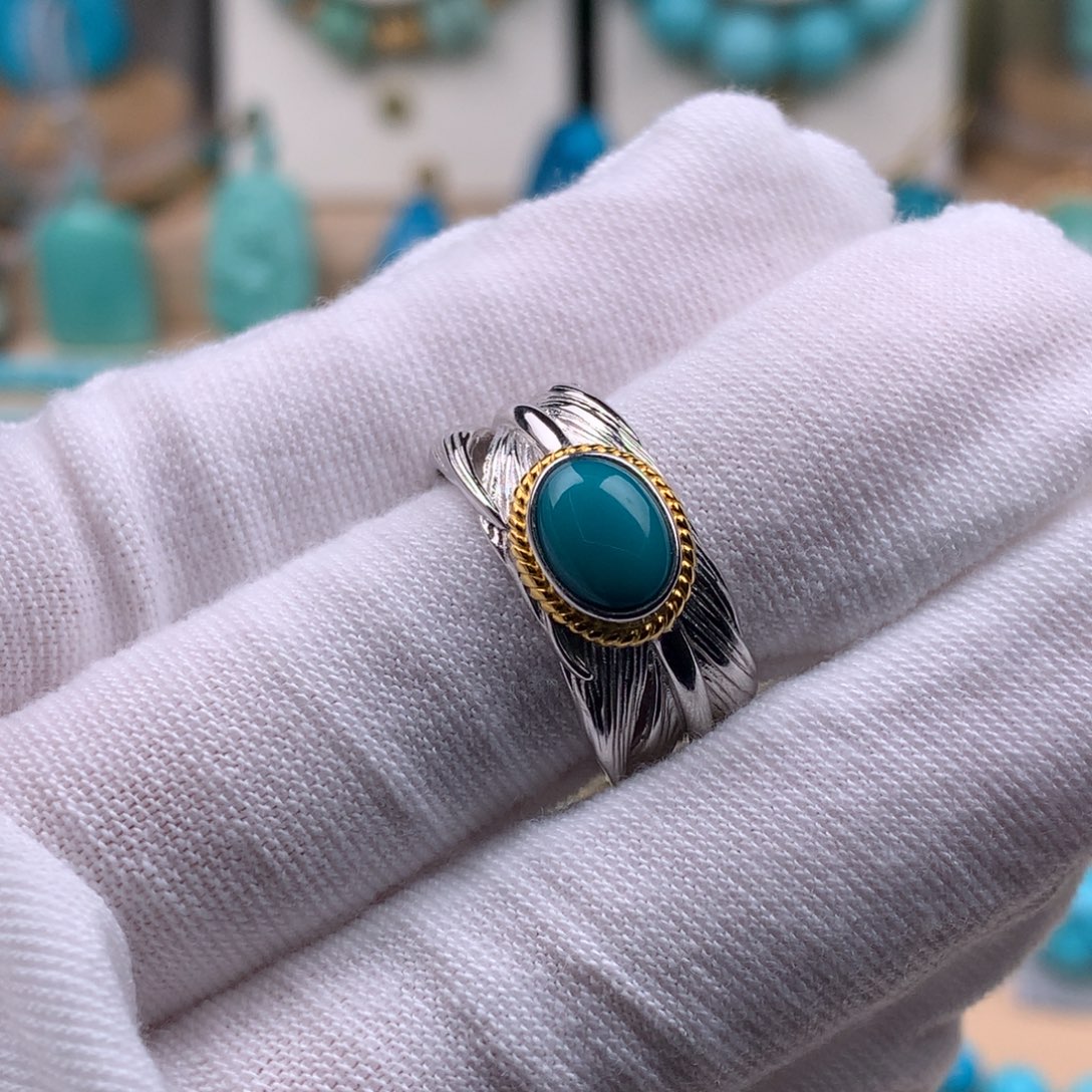 绿松石银S925镶嵌珠宝奇石