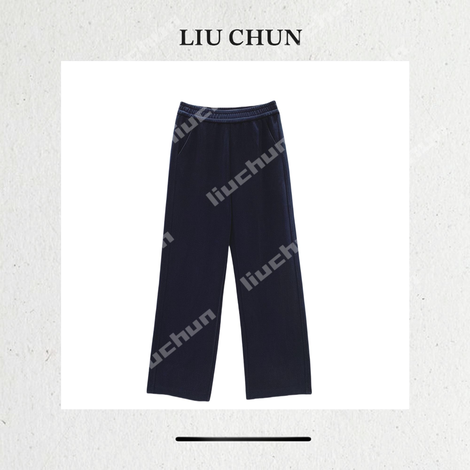 【奶皮裤】CHUN家纯色设计师款松紧腰直筒裤百搭时尚