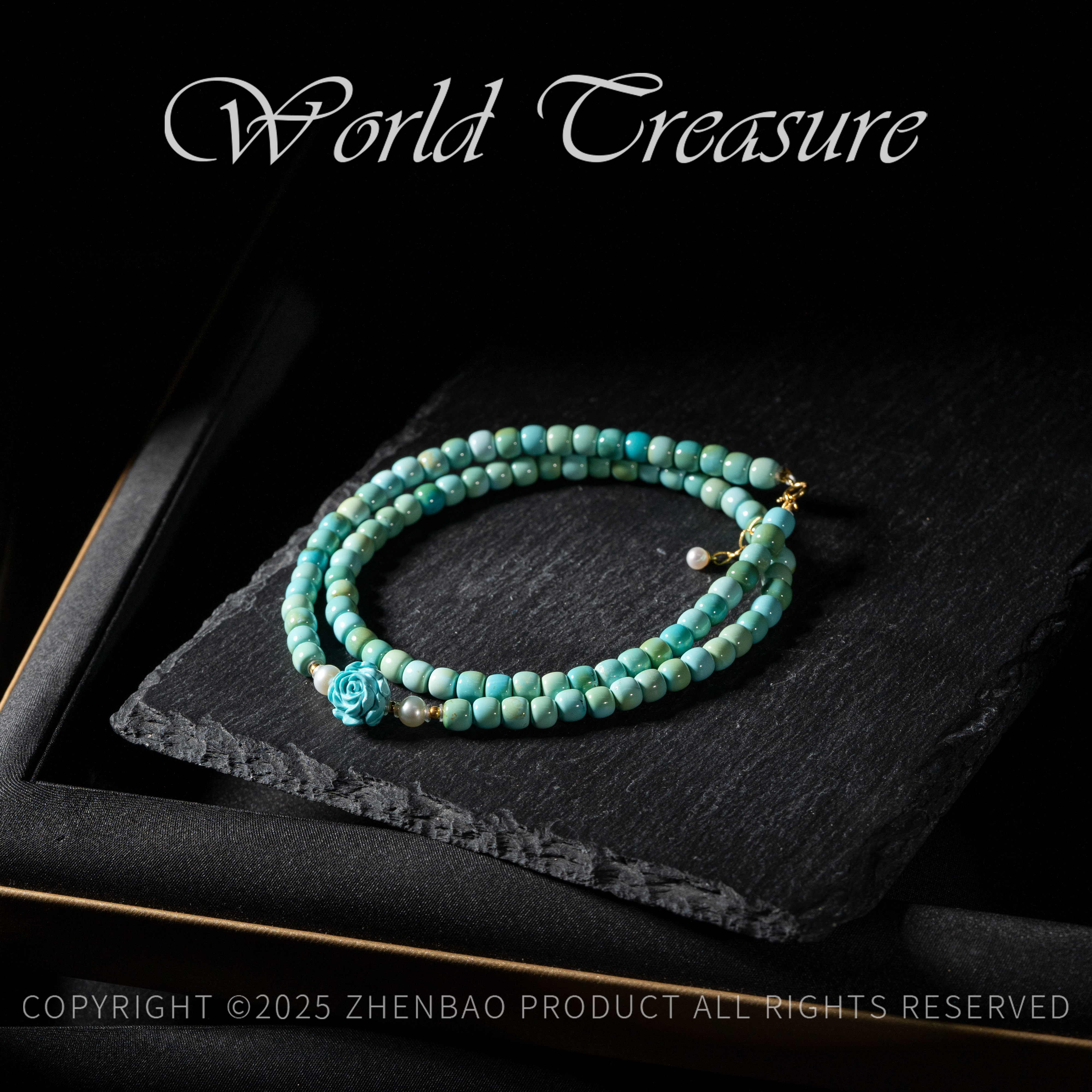 【世间臻宝】绿松石DIY老型锁骨链/JS365/多样性发/40cm/4mm+/孤