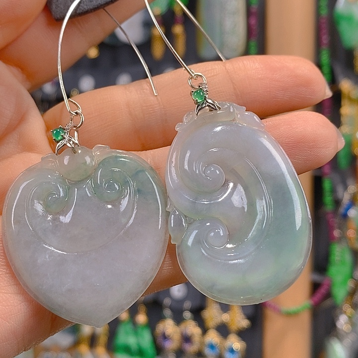 翡翠未镶嵌耳饰翡翠