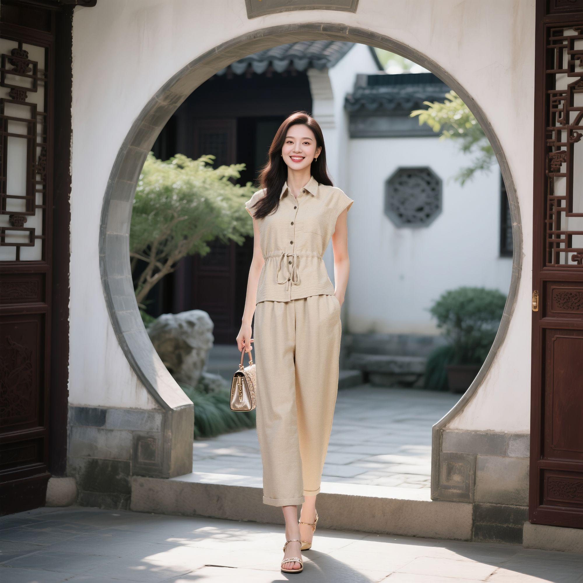 W651薄款树脂固色单排多扣夏季衬衫气质上衣宽松慵懒风